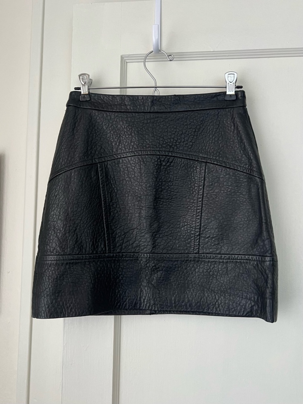 Madewell Black Genuine Leather Mini Skirt